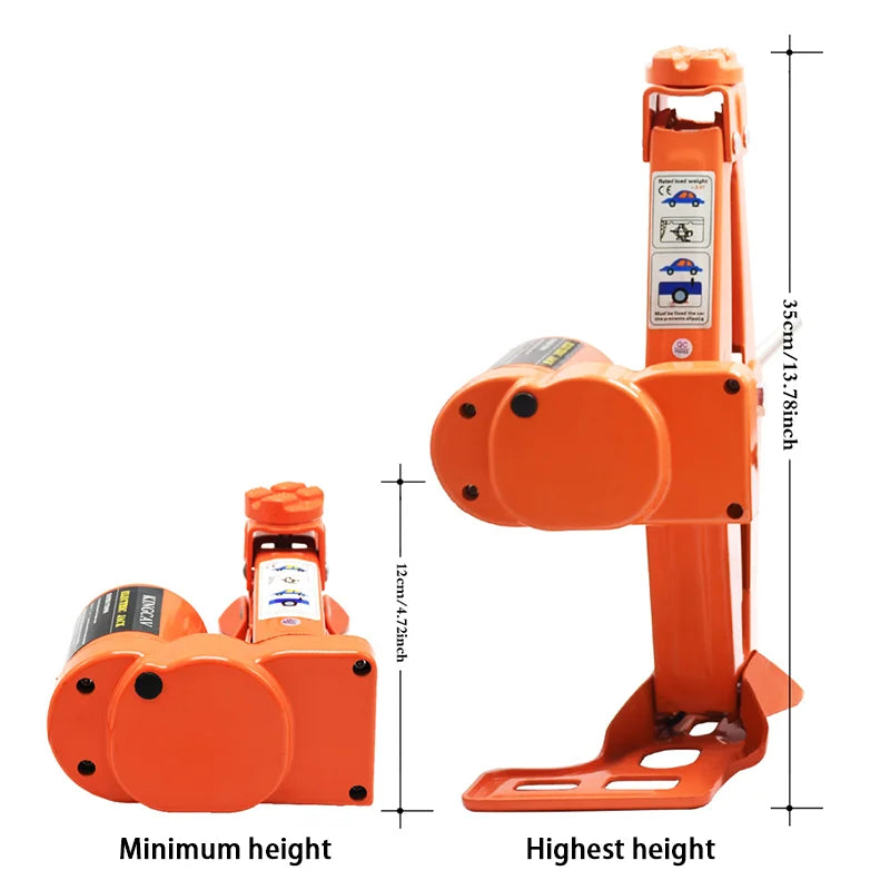 12V 3Ton Car Electric Car Jack Kit Scissor Jack Impact Wrench Built-in Flash Emergency Tool Tire Repair Kit Lift Jack