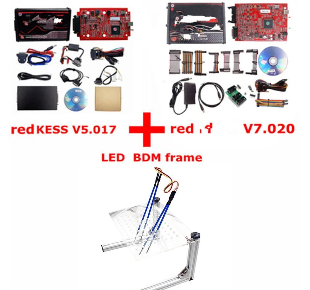 2025 Kess Ksuit V2 5.017 K TAG 7.020 2.25 4 LED Master Unlimited Online KESS Car TrucK ECU Tool BDM Frame OBD2 Programmer Kit
