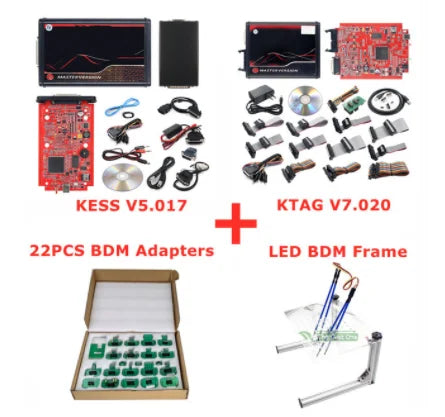 2025 Kess Ksuit V2 5.017 K TAG 7.020 2.25 4 LED Master Unlimited Online KESS Car TrucK ECU Tool BDM Frame OBD2 Programmer Kit
